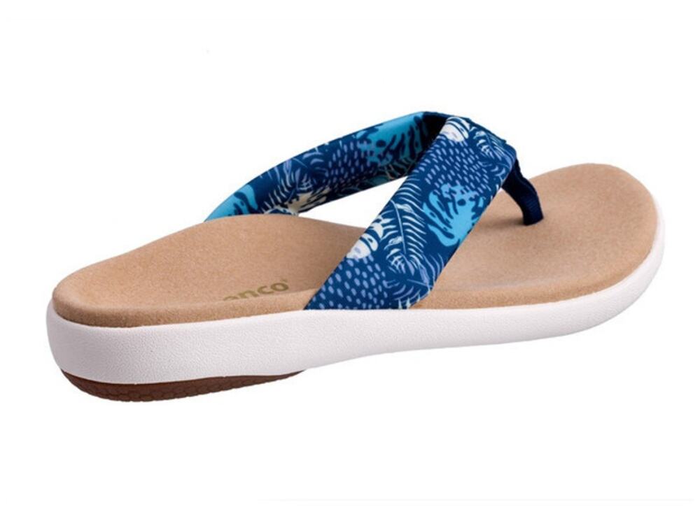 Spenco Victoria Women's Orthotic Flip Flop Tropical Blue Size 12D Wide NEW